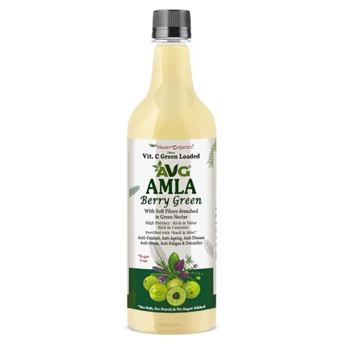 AVG Health Organics Amla Berry Green Juice | Pure Amla Extract - 1000 ml | Rich in Vitamin C, Antioxidants | Boosts Immunity, Natural Detox, Hair & Skin Health | 100% Natural, No Added Sugar | Herbal Superfood