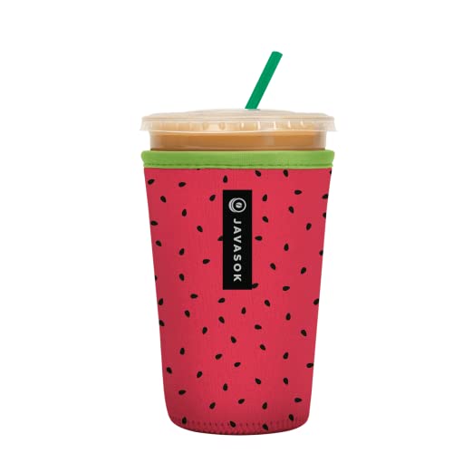 Sok It JavaSok Iced Coffee & Cold Soda Insulated Neoprene Cup Sleeve (Watermelon Sugar, Medium: 22-28oz)