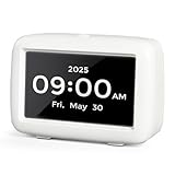 4.3' Reloj Digital Reloj Ancianos Alzheimer con Fecha y Hora Atenuación Automática, 8 Idiomas para Personas Mayores Alzheimer, Reloj Digital para Personas Mayores con 8 Recordatorios y Alarmas