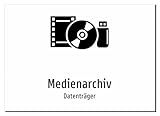 Medienarchiv - Datenträger – Aufkleber A2: 594x420mm – Mit Grafik und Text