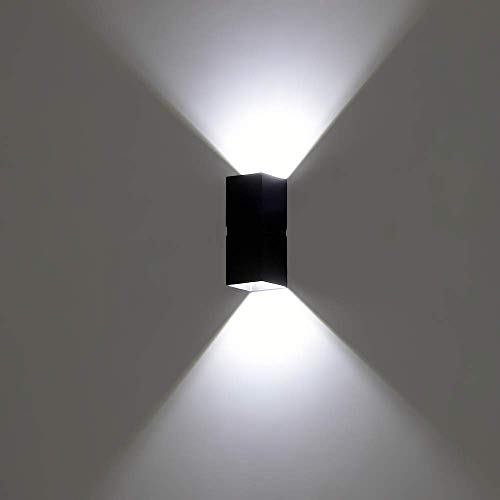 Kwazar Luminaire LED Mini Außenwandleuchte UP & DOWN TEDI 6W 340lm IP54 dekorativ Wandlampe Außenlampe für Outdoor & Garten Schwarz