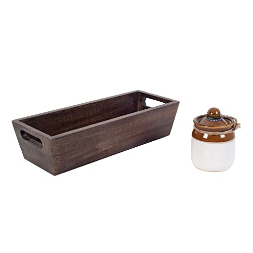 Image of AAKRITI ART CREATIONS Achaar Tray with Three Barnis | Ceramic Achar ki Barni & Mukhwas Box | Handcrafted Modern Art Storage Jar for Spice & Pickle | Traditional Achaar Barni for Kitchen