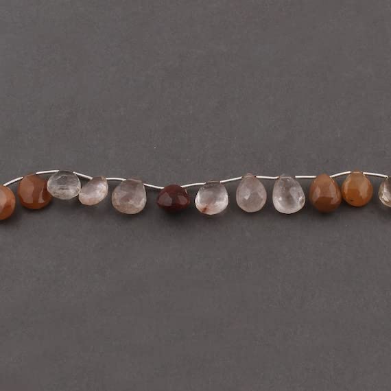Perles Poire Facettées LKBEADS Quartz Rutile Brun d'Exception pour Haute Joaillerie