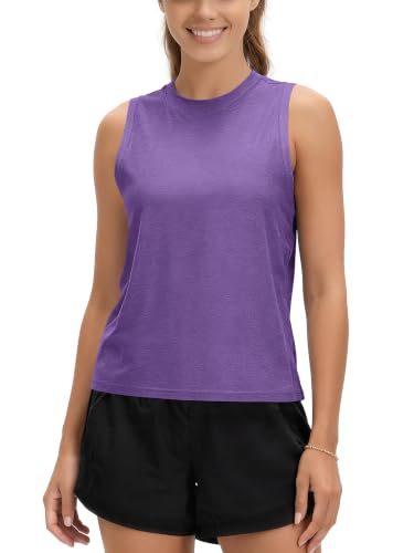 Image of ODODOS Women's Performance Tank Ultra Soft odSTRATUM Tech Sleeveless Tee Shirts High Crew Neck Pullover Top