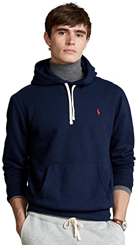 POLO RALPH LAUREN Mens Cabin Fleece Hoodied Sweatshirt, Navy