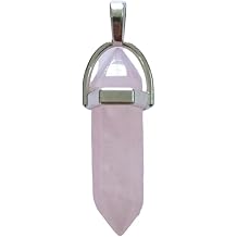Beautiful Rose Quartz Double Pointer Pendant Necklace Fashion Accessory Men Women Gift
