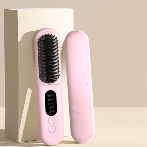 Cepillo alisador inalámbrico rápido y portátil rosa miniatura 3