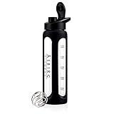 Asbirg Fitness | Proteinshaker aus Glas | Eiweiss Shaker | Trinkflasche | mit Spiralball