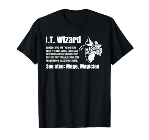 Funny Information Technology Support Computer Tech IT Wizard T-Shirt