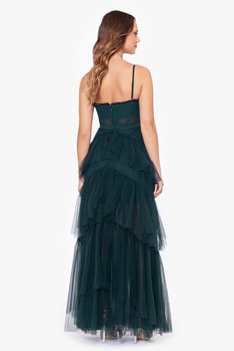 Betsy & Adam Women's Long Mesh Corset Dress3