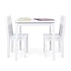 Humble crew kids wooden table and 2 chairs set white square kids table and chair set for toddlers and children for arts crafts and snack time sturdy durable toddler activity table  urban country home decor