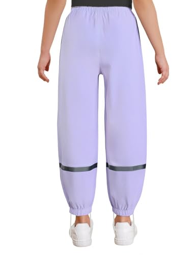 Aislor Kids Girls Boys Rain Pants Reflective Strip Waterproof Windproof Outdoor Play Mud Dirty Proof Trousers Rain Wear2