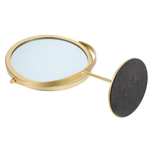 Miroir cosmétique de bureau clair sans distorsion avec support doré