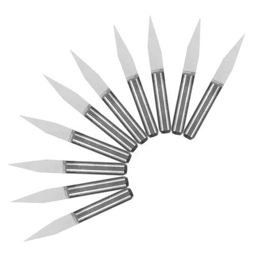 Ciieeo Juego de 10 Fresas de Carburo para Grabado Ranura en V 3175 MM 30 Grados Herramienta Rotativa para Fresadora Cnc de Madera Cuchillo de Trazado Profesional para Tallado y