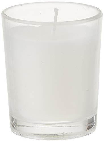 Image of Hosley Set of 24 Unscented Clear Glass Filled Votive Candles. Hand Poured Wax Candle Ideal Gifts for Aromatherapy, Spa, Weddings, Birthdays, Holidays, Party.