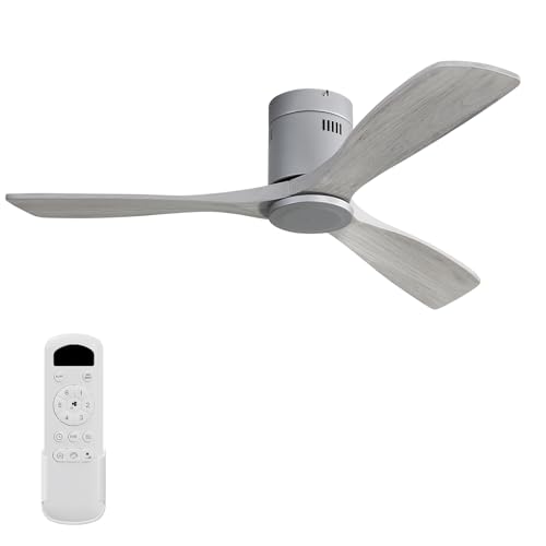 Image of Sofucor 52 Inch Low Profile Ceiling Fans No Light, Flush Mount