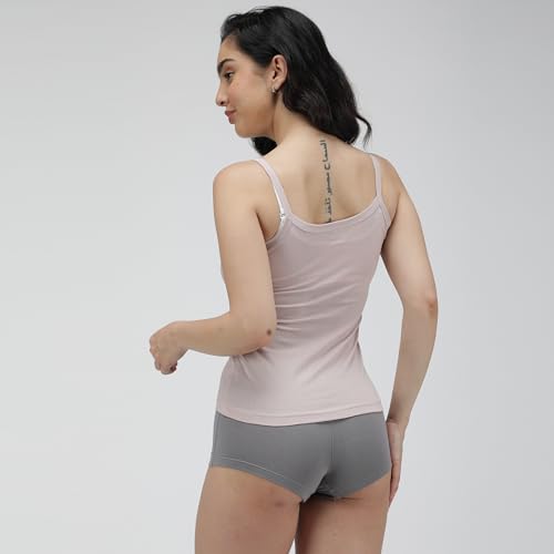 Image of Amul Comfy Pack of 3 Pure Cotton Soft Light Weight Solid Women Camisole(Assorted Colours May Vary)