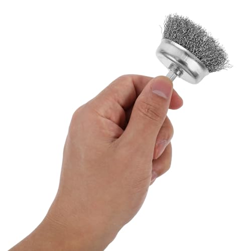 HEALEEP 2個 六角形ハンドル付きスチールワイヤーホイールブラシ 電動ドリル対応 高耐久属ワイヤーブラシ 木材 食器の研磨と除錆用 家 工業