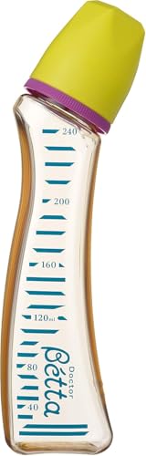 Betta Baby Bottle?Jewel?, S1-240ml, Fast Flow, Yellow Cap, Blue Markings