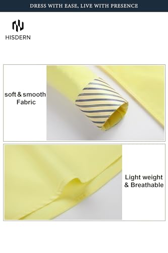 Image of HISDERN Mens Business Dress Shirts Long Sleeve Casual Button Down Shirt Formal Inner Collar Contrast Shirt for Men Wedding