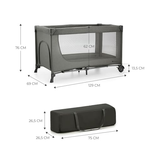 Kinderkraft Joy 2 Cuna de Viaje 3 en 1 para Bebé de hasta 25 kg, Plegado rápido y fácil, Entrada Lateral, Bolsa de Viaje, Gris - imagen 9