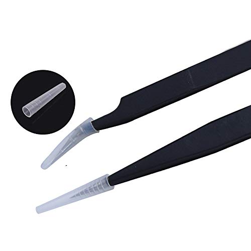 3 Pieces Precision ESD Tweezers Set,Stainless Steel Anti-Static Tweezers with Curved, Pointed for Eyelash Extension,Craft,Jewelry Making,Electronics,Hair Removal