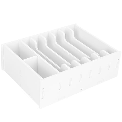 UKCOCO Caja Registradora 8 Compartimentos, Organizador de Dinero Multifuncional para Oficina y Aula, Bandeja de Almacenamiento Plástico Resistente para Escritorio