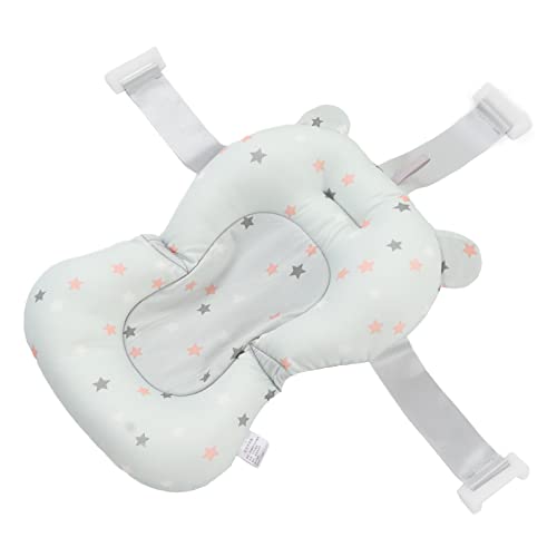 Image of Baby Bath Seat Cushion, Floating Bath Support Mat Foldable Adjustable Infant Bath Supporter Newborn Bathtub Seat Cushion Nonslip Baby Bathtub Mat Baby Tub Pillow for 0‑12 Months