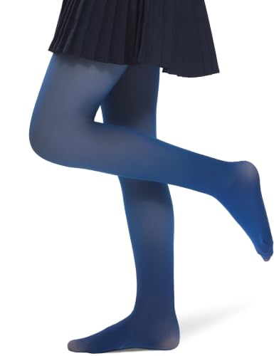 Image of KBVOT Girls Fleece Lined Tights Kids Warm Thermal Winter Thick Leggings Pantyhose Fake Translucent Pants for School Dress