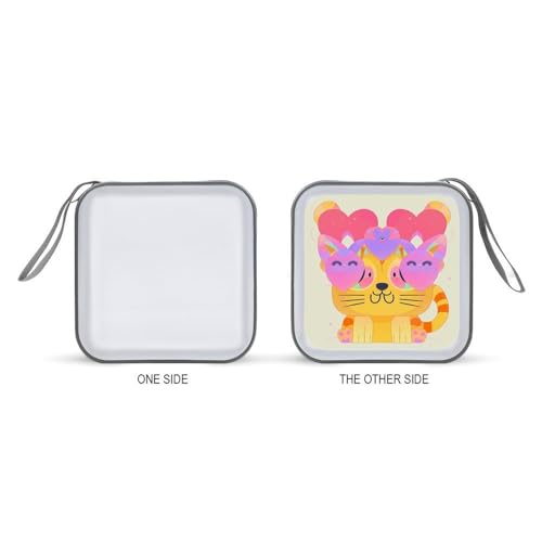 Étui CD/DVD 40 compartiments en plastique avec fermeture éclair motif chaton mignon