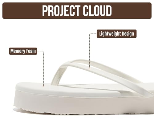 Image of Project Cloud Platform Sandals Women Memory Foam Flip Flops (ELEVATION) | Durable and Lightweight Non-Slip Sole Summer Thong Sandals - Platform Flip Flops for Women Everyday Comfort Daily.