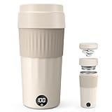 Aliliy 電気ケトル ポータブル トラベルケトル 小型 6段階温度調節 12時間保温 分離式 コード収納可 300ML 100V 250W 低消費電力 持ち運びケトル 湯沸かし 一人暮らし 電気ポット 急速沸かし 空焚き防止 漏れない ステンレス 二重構造 お湯・コーヒー・お茶・粉ミルク 水筒 電気温水カップ 旅行 車中泊 オフィス 出張 ギフト 日本語説明書付き PSE認証済み (ベージュ)