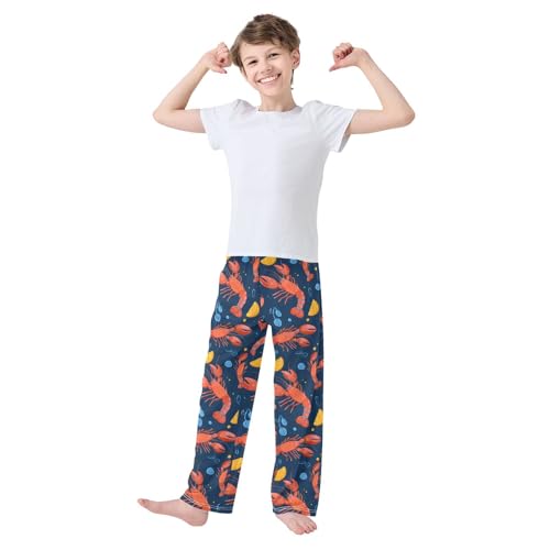 ALAZA Lobster Lemon Blue Pajama Lounge Pants Long Sleep Pajama Bottoms with Pockets3