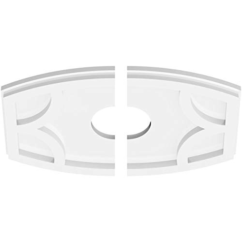 Image of Ekena Millwork CMP14X9KY2-03000 Kailey Architectural Grade PVC Contemporary, Two Piece Urethane Ceiling Medallions 14 inchW x 9 3 /8 inchH x 3 inchID x 7 1 /2 inchC x 1 inchP