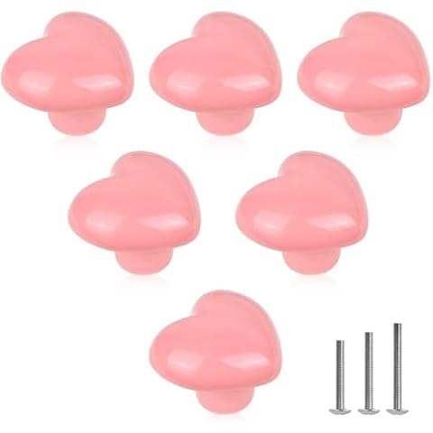 ShipeeKin Boutons de porte en céramique rose Cover