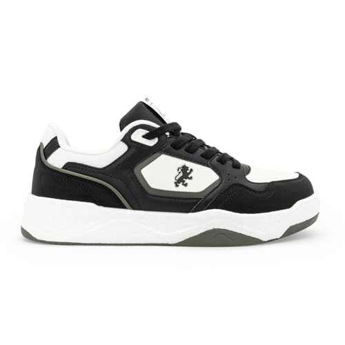 Image of Red Tape Men's Sneakers White Black Pu Mesh Round Toe Lace-Up