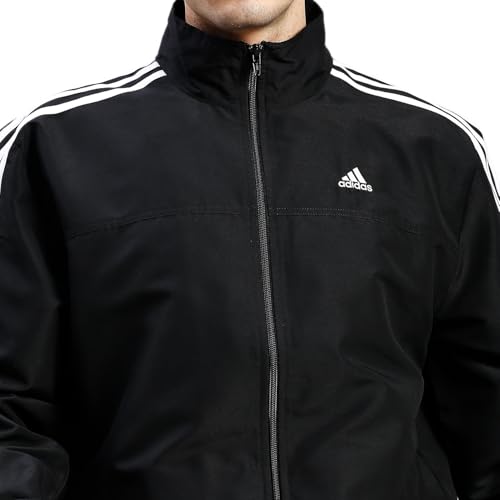 Image of Adidas Men Printed Training tracksuit Black /White - Polyester Regular Fit Activewear Set Lightweight, Breathable Sportswear track suit for Gym, Running, Fitness, Casual For All-Season