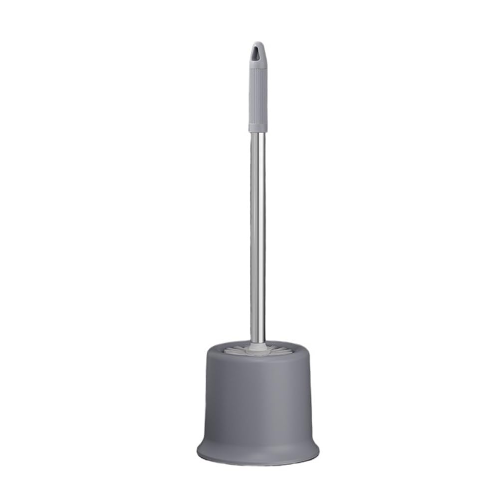Zyyanshop Gris Toilet Brush Toilet Brush Household Bathroom Cleaning With Base Long Handle Set(Gris)