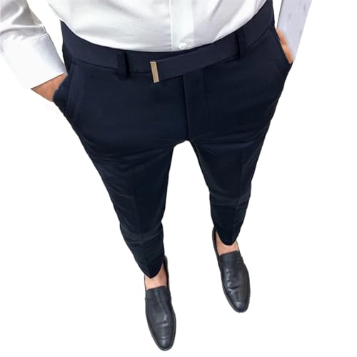 Spring and Summer Men's Casual Business Formal Pants Slim Solid Color Formal Office Social Pants Wedding Party Suit Pants