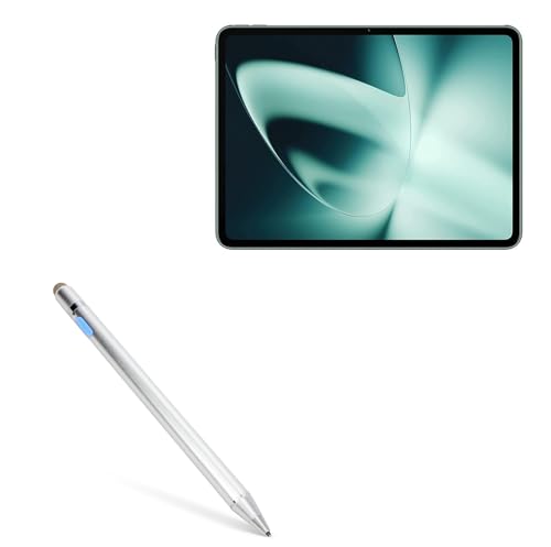 BoxWave Stylus Pen Compatible with OnePlus Pad (11.61 in) - AccuPoint Active Stylus, Electronic Stylus with Ultra Fine Tip - Metallic Silver