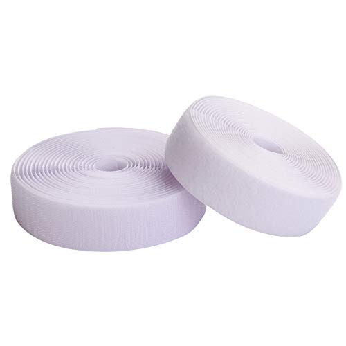 Sew On Hook And Loop Style 3/4 Inch Non-Adhesive Back Nylon Strips Fabric Fastener Non-Adhesive Interlocking Tape White,12.6 Yard #TOP1