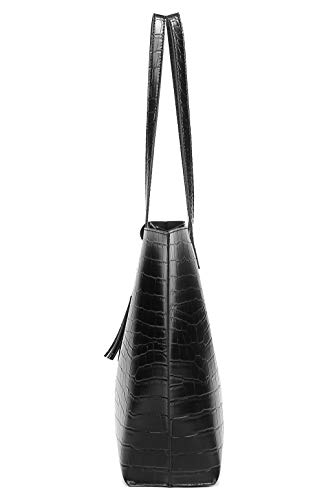 Image of Dreubea Women's Soft Faux Leather Tote Shoulder Bag from, Big Capacity Tassel Handbag