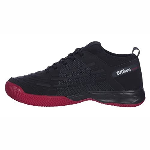 Tênis Esportivo Wilson Pro Open 2.0 Clay Court Preto Vermelho Basquete Original Corrida Dia a Dia (4