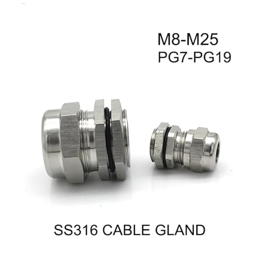 Prensaestopas de acero inoxidable M25 con rosca metal impermeables para cables 5