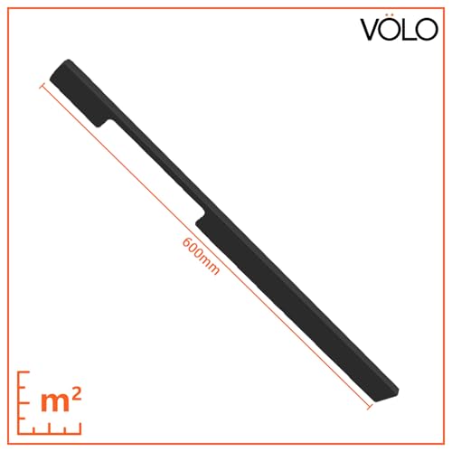 Image of VOLO Wardrobe Cabinet Handle - Multi-Use Pull Handle for Wardrobe, Drawer, Sliding Closet, and Door in Kitchen, Office, and Bedroom Pack of 1 (Black, 600MM (24 Inch))