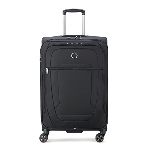 Image of DELSEY PARIS Helium DLX Softside Expandable Luggage with Spinner Wheels, Black, 3 Piece Set (20 /25 /29)