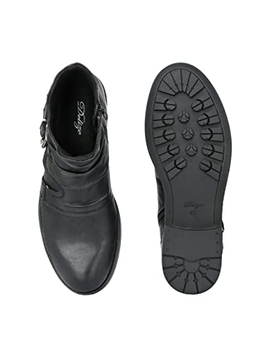Image of Delize Leather- Blackmen's matt Tumbled Leather Ankle Boots 61583