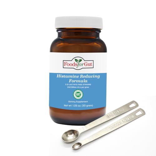 Foods For Gut Histamine & D Lactate Free Probiotics Powder 240 Billion CFU | Made in USA | No Additives | Direct from Manufacturer | No Third-Party Storage | Immune Support | 30 Grams (1.05 OZ)