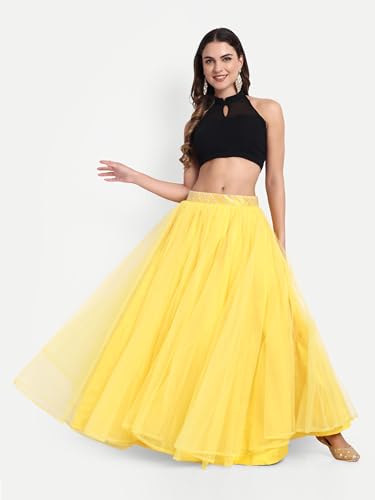 Image of TILISM Women's and Girls Solid Satin Long Skirt