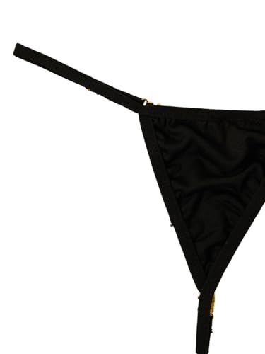Image of RoseSeek Women's Sparkling Butterfly Chain Underwear Low Rise Cheeky G String Panty